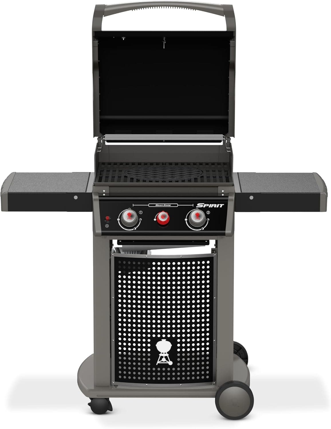 Weber Spirit Classic E-220S Gourmet Barbecue System Gas Barbecue / 2 Burners Including Sear Zone, Porcelain-Enamelled Lid and Cast Iron Cooking Grates, Foldable Side Tables, Durable Wheels